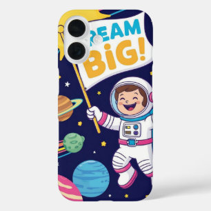Dream Big with a Kid Astronaut iPhone 16 Case