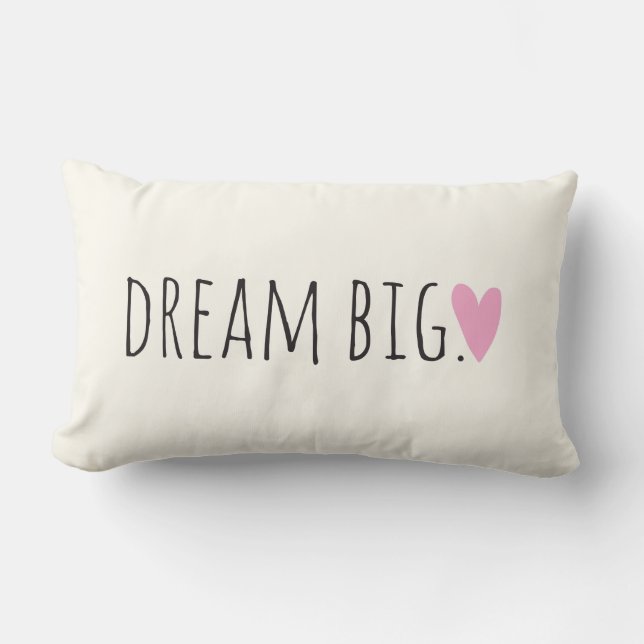 Dream Big with Heart Lumbar Pillow (Front)