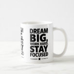 Dream Big, Work Hard Empowering Motivation Design Coffee Mug<br><div class="desc">Kickstart your day with our 'Dream Big, Work Hard' mug, designed to keep you motivated and focused. Featuring bold typography and a minimalist style, this mug is perfect for anyone looking to stay driven and inspired. Ideal for your morning coffee or afternoon tea, it’s a daily reminder of your goals...</div>