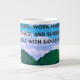 'Dream Big, Work Hard' Motivational Landscape  Large Coffee Mug
