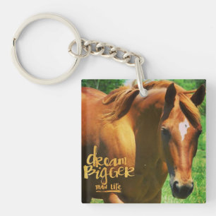 Dream Bigger Horse Keychain