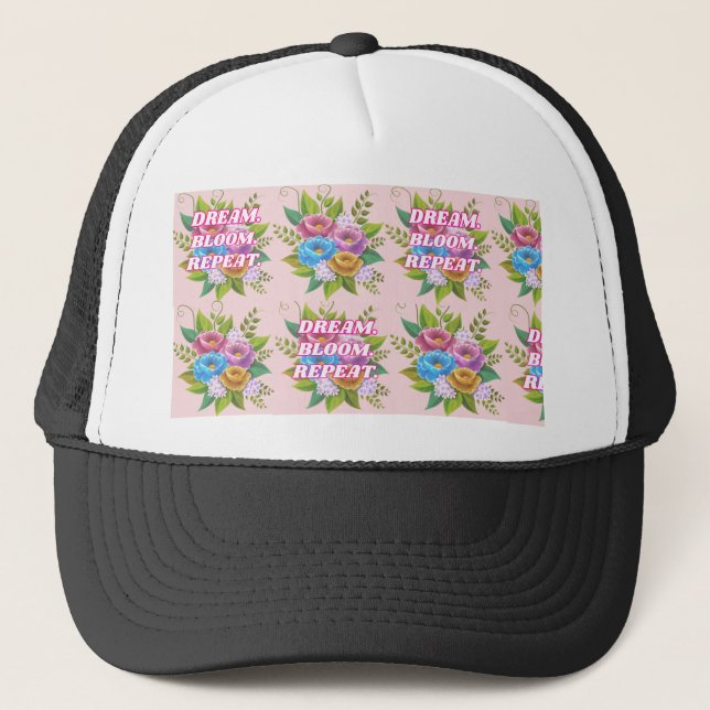 Dream Bloom Répéter Floral Motivational Casquette (Devant)