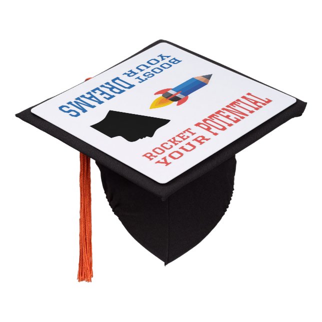 Dream Booster and Potential Rocket Graduation Cap Topper (Angled)