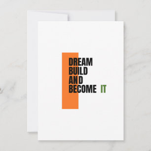Dream. Build. Become. – Inspirational Growth & Suc Card