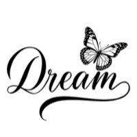 Dream Butterfly - Elegant Black Script Inspiration