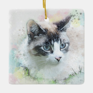 dream cat porcelain ornament