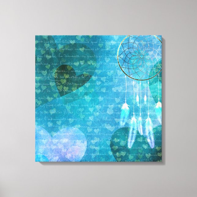 Dream Catcher and Hearts Canvas Print (Front)