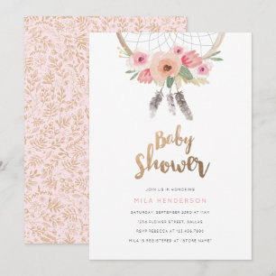 Dream Catcher Baby Shower Invitation