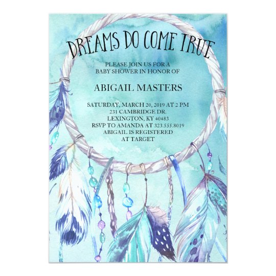 Dream Catcher Baby Shower Invitation Tribal Boho