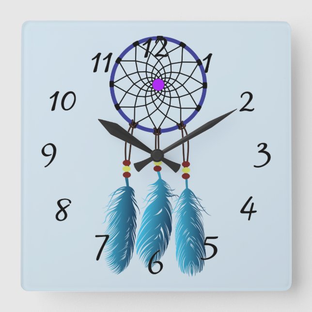 Dream catcher Background Square Wall Clock (Front)
