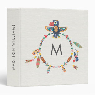Dream Catcher & Bird Boho Native Indian Monogram Binder
