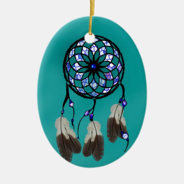Dream Catcher Ceramic Ornament (Front)