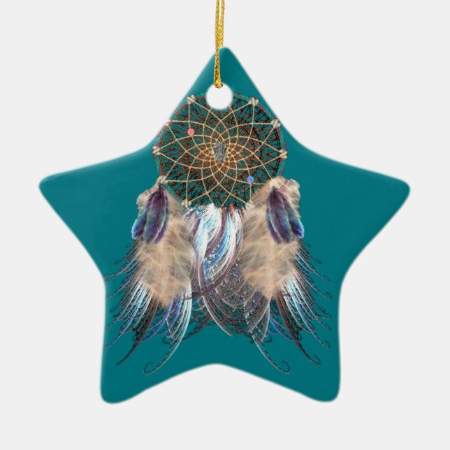 Dream catcher ceramic ornament (Front)