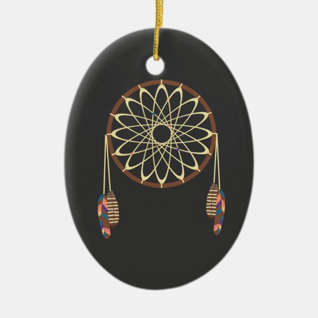 Dream Catcher Ceramic Ornament (Front)