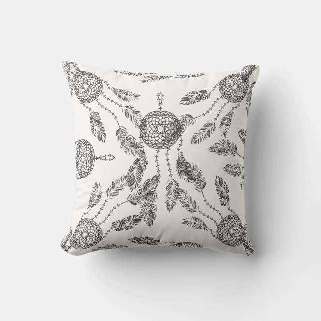 Dream Catcher Design Throw Pillow (Front)