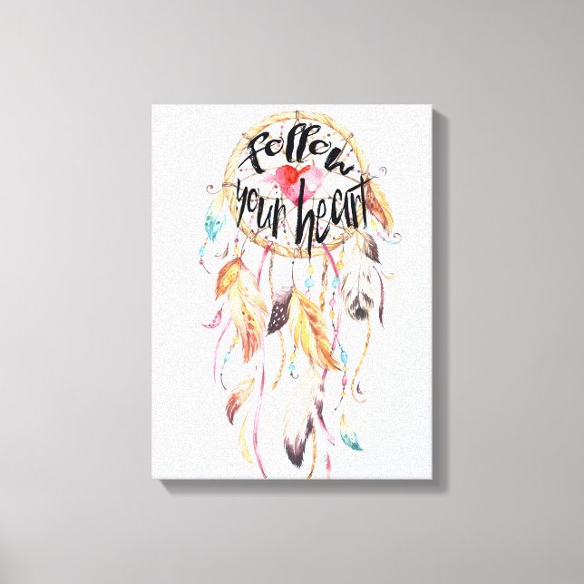 Dream Catcher Follow your heart Canvas Print (Front)