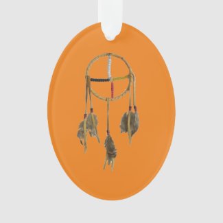 Dream Catcher Orange Acrylic Ornament