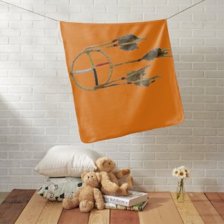 Dream Catcher Orange Baby Blanket