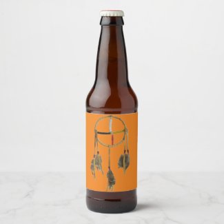 Dream Catcher Orange Beer Bottle Label Set