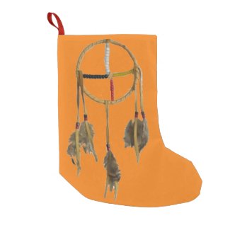 Dream Catcher Orange Christmas Stocking