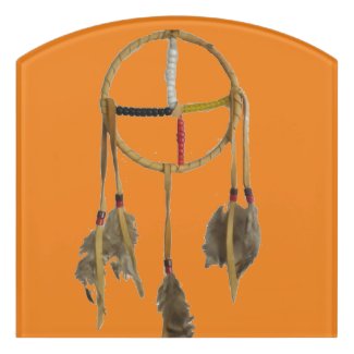 Dream Catcher Orange Contour Room Sign