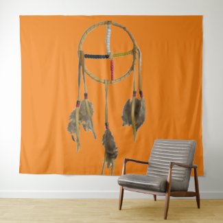 Dream Catcher Orange Extra Large Tapestry