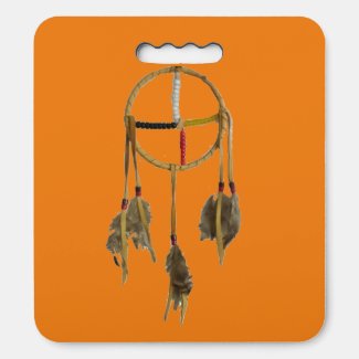 Dream Catcher Orange Large Stadium Seat Cushion