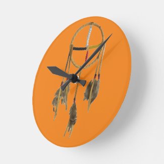 Dream Catcher Orange Medium Acrylic Wall Clock