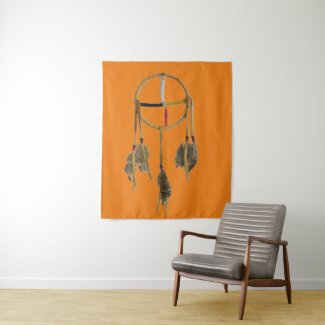 Dream Catcher Orange Medium Tapestry