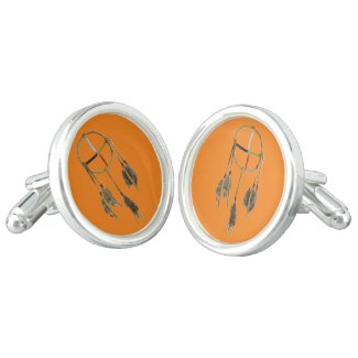 Dream Catcher Orange Pair of Cufflinks