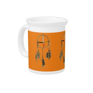 Dream Catcher Orange Porcelain Pitcher