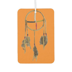 Dream Catcher Orange Rectangle Air Freshener