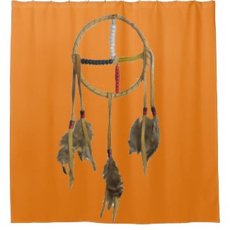 Dream Catcher Orange Shower Curtain