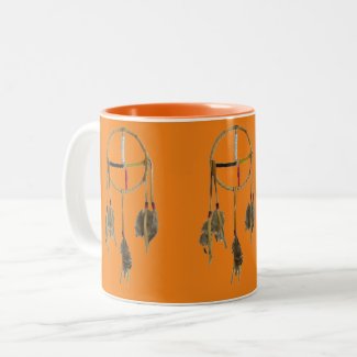 Dream Catcher Orange Small Two-tone Mug