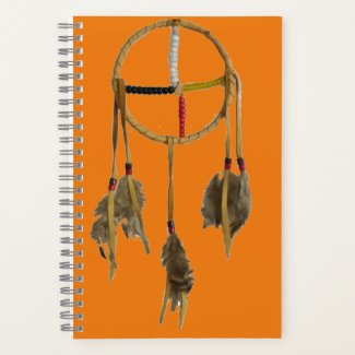 Dream Catcher Orange Spiral Notebook
