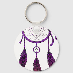 Dream Catcher Purple Keychain