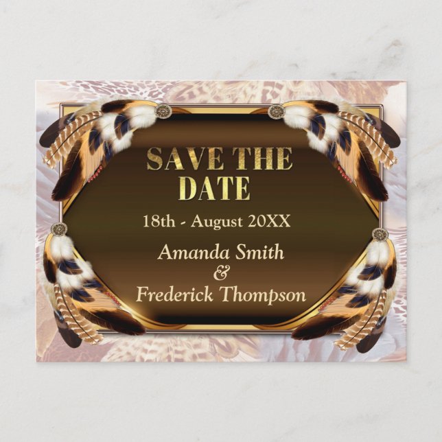 Dream Catcher Save the Dates Announcement Postcard (Front)