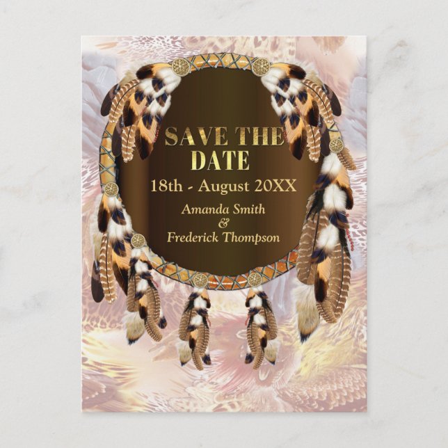 Dream Catcher  Save the Dates Announcement Postcard (Front)