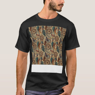 Dream Catcher Seamless Pattern Bohemian Hippie Eth T-Shirt