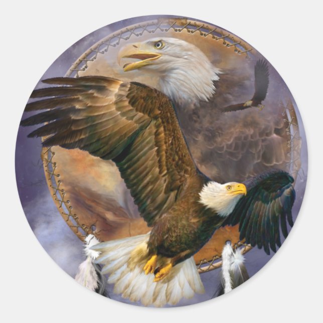 Dream Catcher - Spirit Eagles Art Stickers (Front)