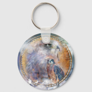 Dream Catcher - Spirit Hawks Art Keychain