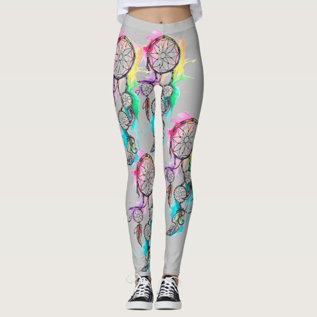 Dream Catcher Splash Paint Art Dames Leggings (Devant)