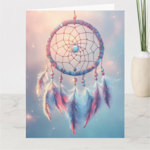 Dream Catcher with Soft Feathers and Beads Card