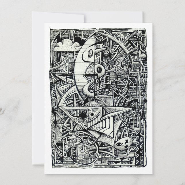 Dream Chamber, ink drawing  Flat Card (Front)