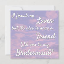 Dream Clouds Lover Bridesmaid Proposal Card