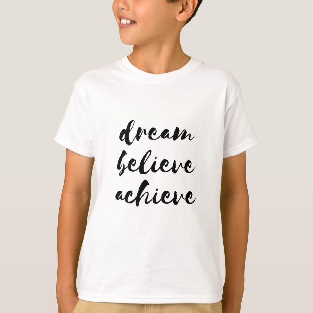 Dream Croire atteindre la police noire des t-shirt (Devant)