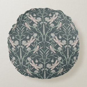 Dream Dragonfly Cornflower, Stars, chevron Round Pillow