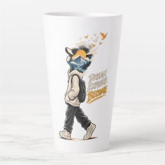 Dream Explore Become Adventure Design Latte Mug