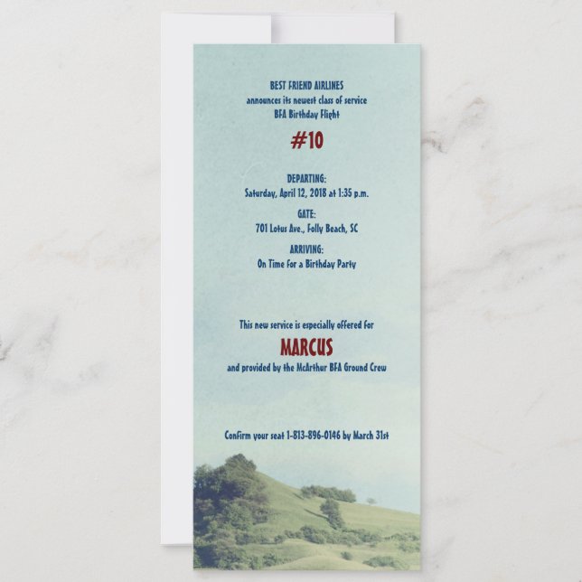 Dream Flight Invitation de fête d'anniversaire (Devant)