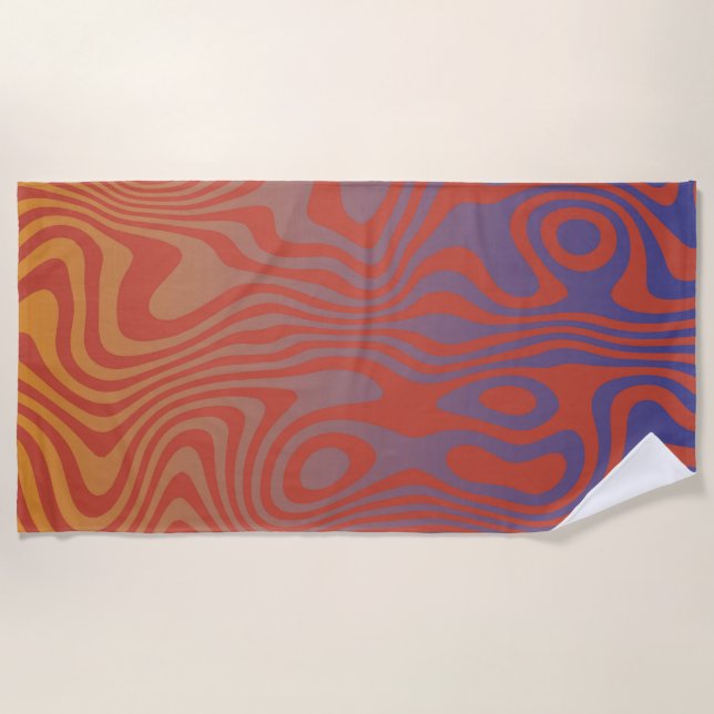 Dream Flow l Abstract Trippy Pattern - No. 01 Beach Towel (Front)